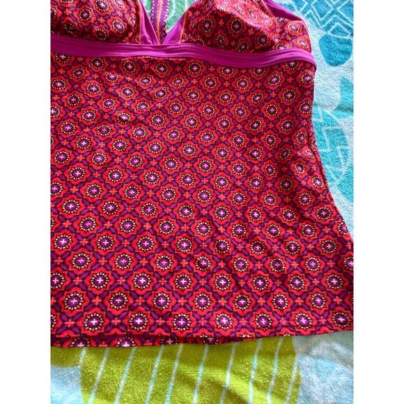 prAna Halter Tankini Top Multicolor Geometric Print Adjustable Straps Large - Picture 3 of 9